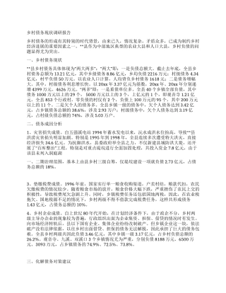 乡村债务现状调研报告