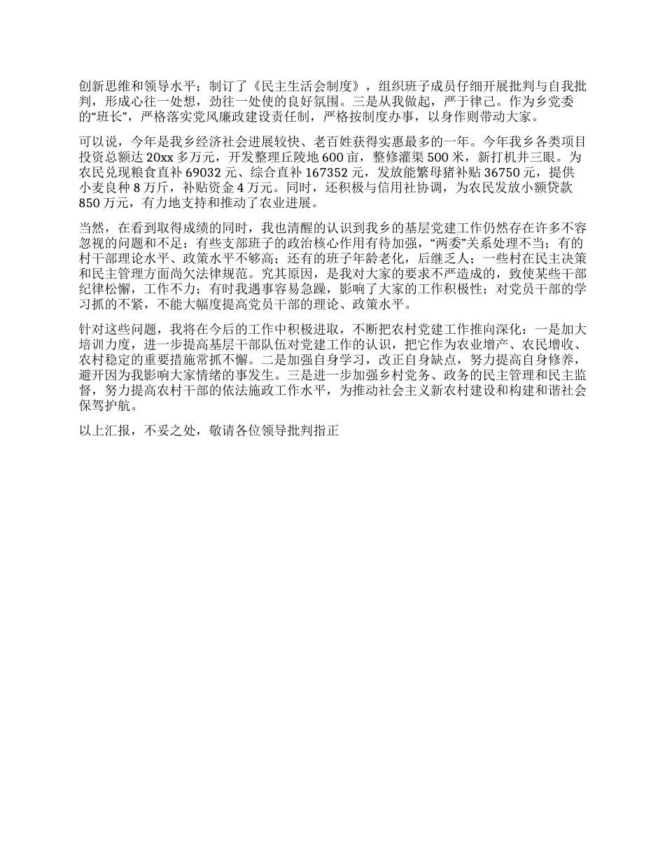 乡村党建述职报告_第2页