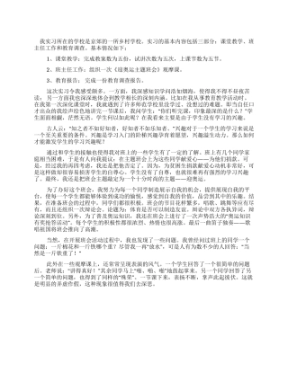 乡村教师实习总结范本