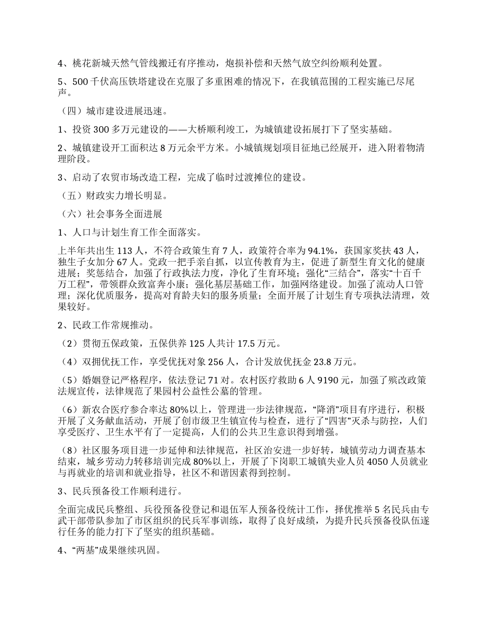 乡镇2024年工作总结和下半年工作计划_第2页