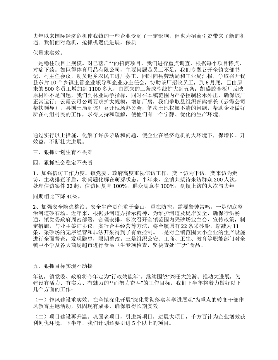 乡镇2024年度政府上半年工作报告_第2页