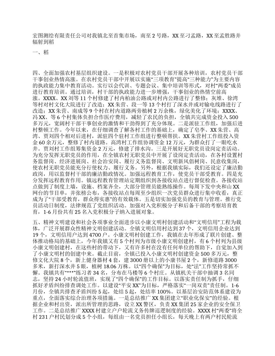 乡镇XX年上半年工作总结和下半年工作安排_第3页