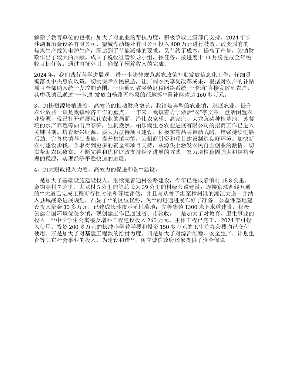 乡镇2024年财政预算执行情况和2024年财政预算报告_第2页