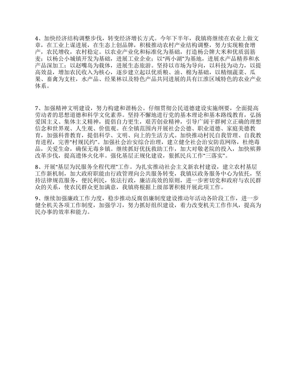乡镇下半年工作计划_第2页