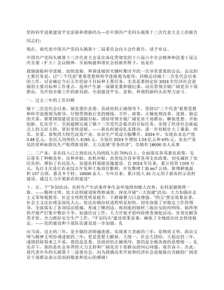 乡镇人代会工作报告