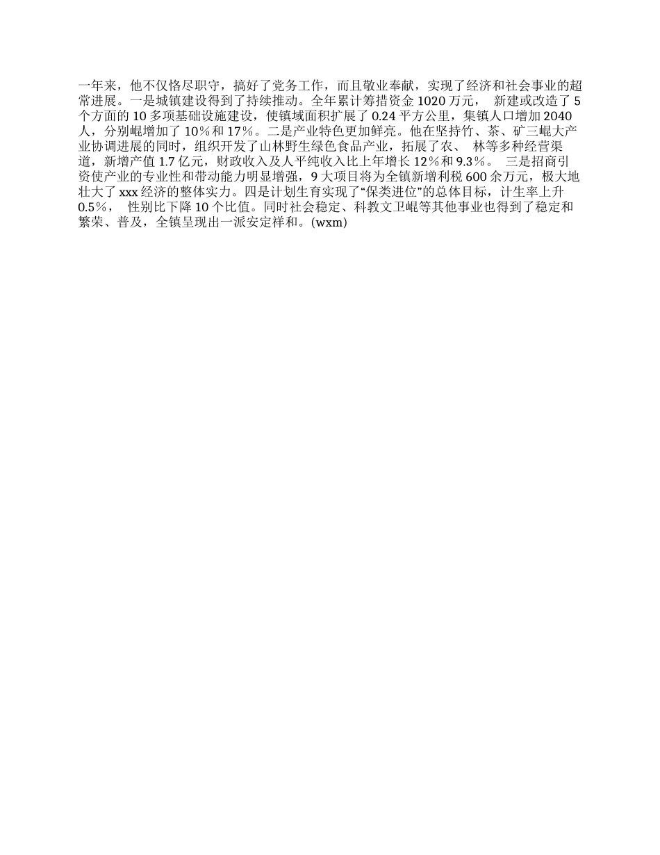 乡镇党委书记个人事迹_第2页