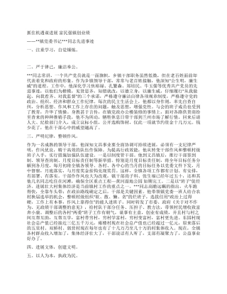 乡镇党委书记先进事迹