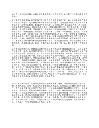 乡镇党委书记党建工作心得体会