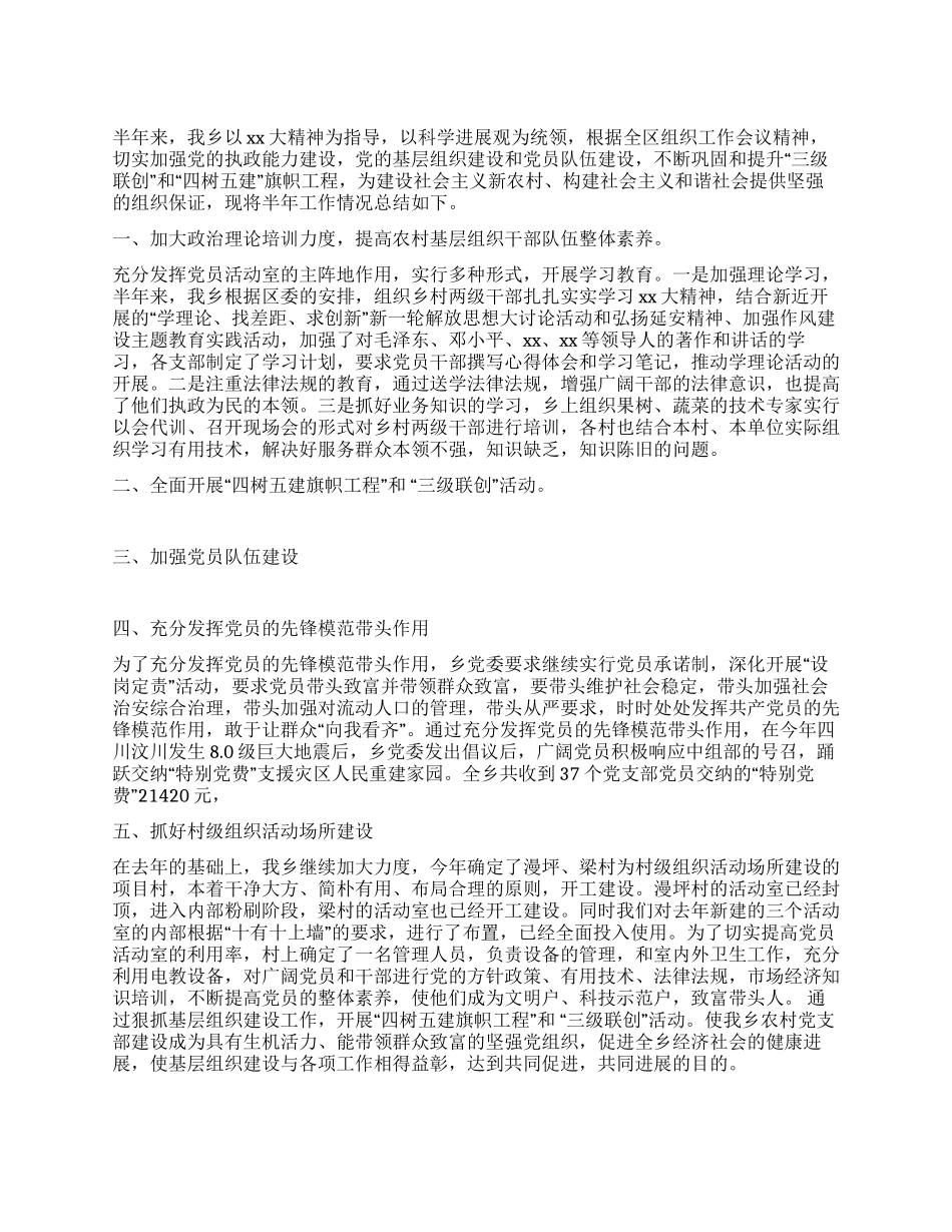 乡镇党建半年总结_第1页