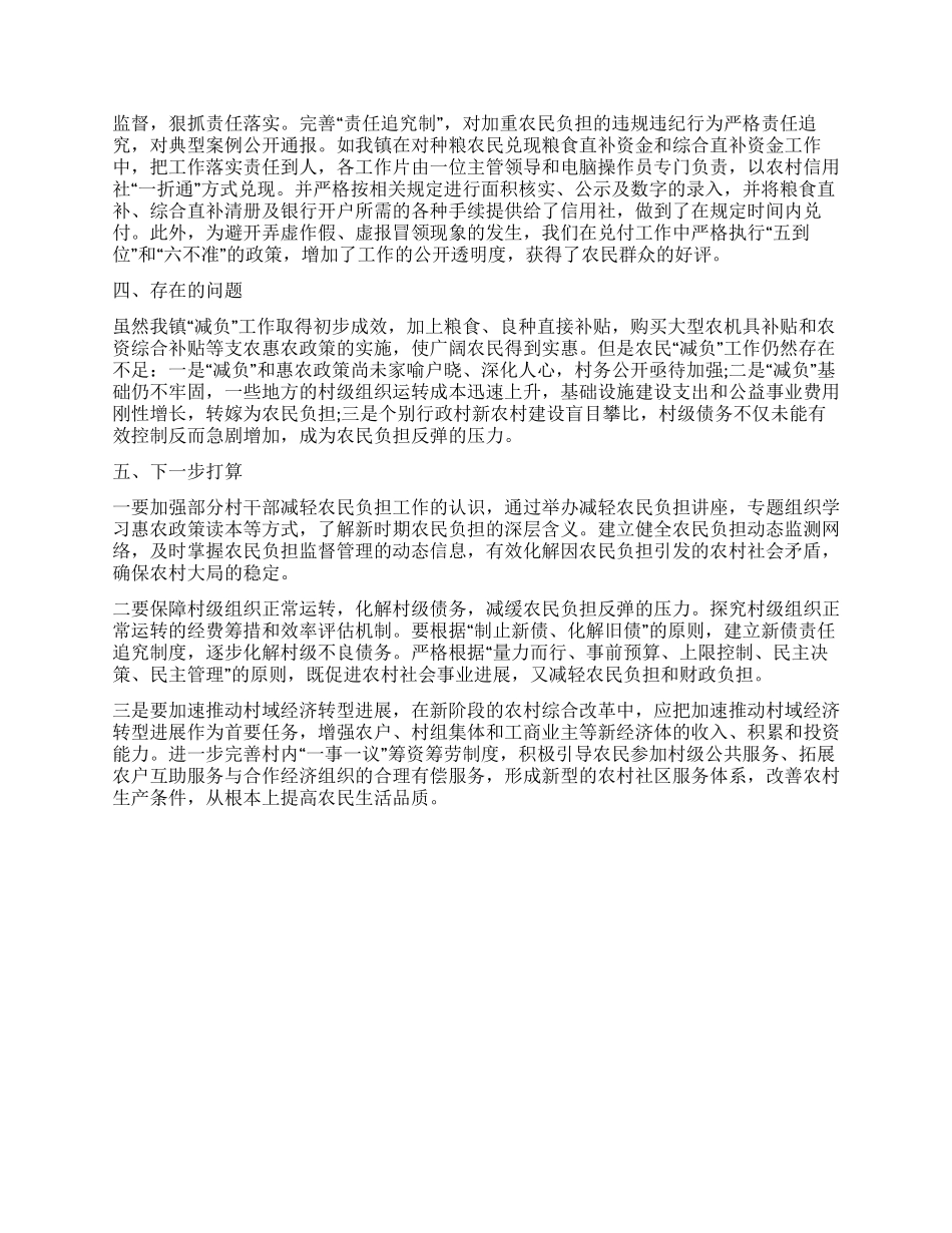 乡镇减轻农民负担工作总结_第2页