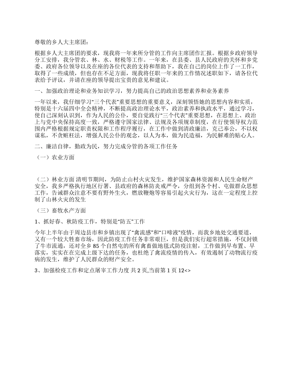 乡镇副职述职报告_第1页