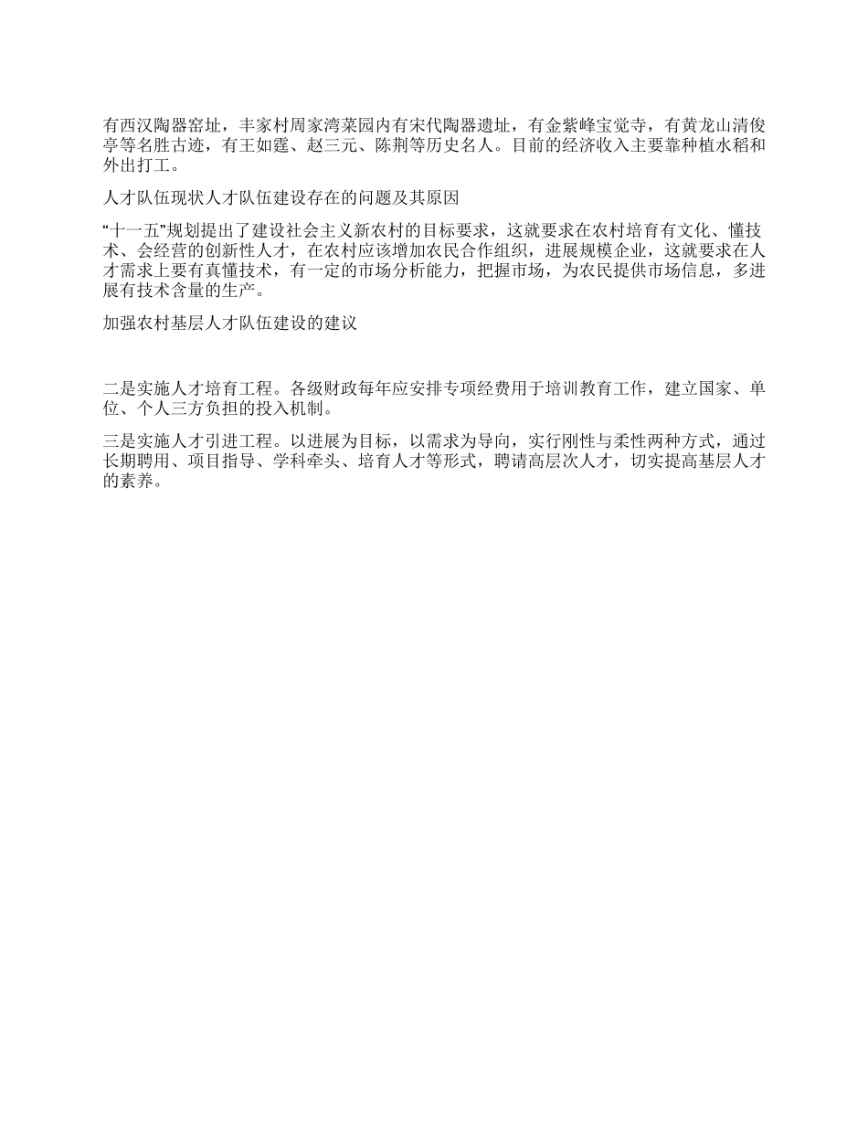 乡镇基层人才队伍建设现状调研报告_第1页