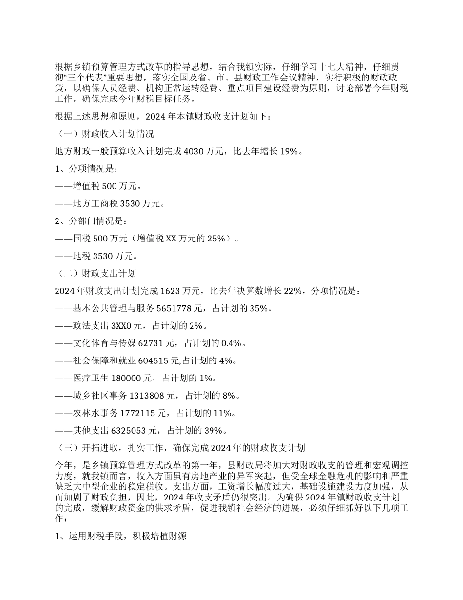 乡镇地方财政收支计划_第1页