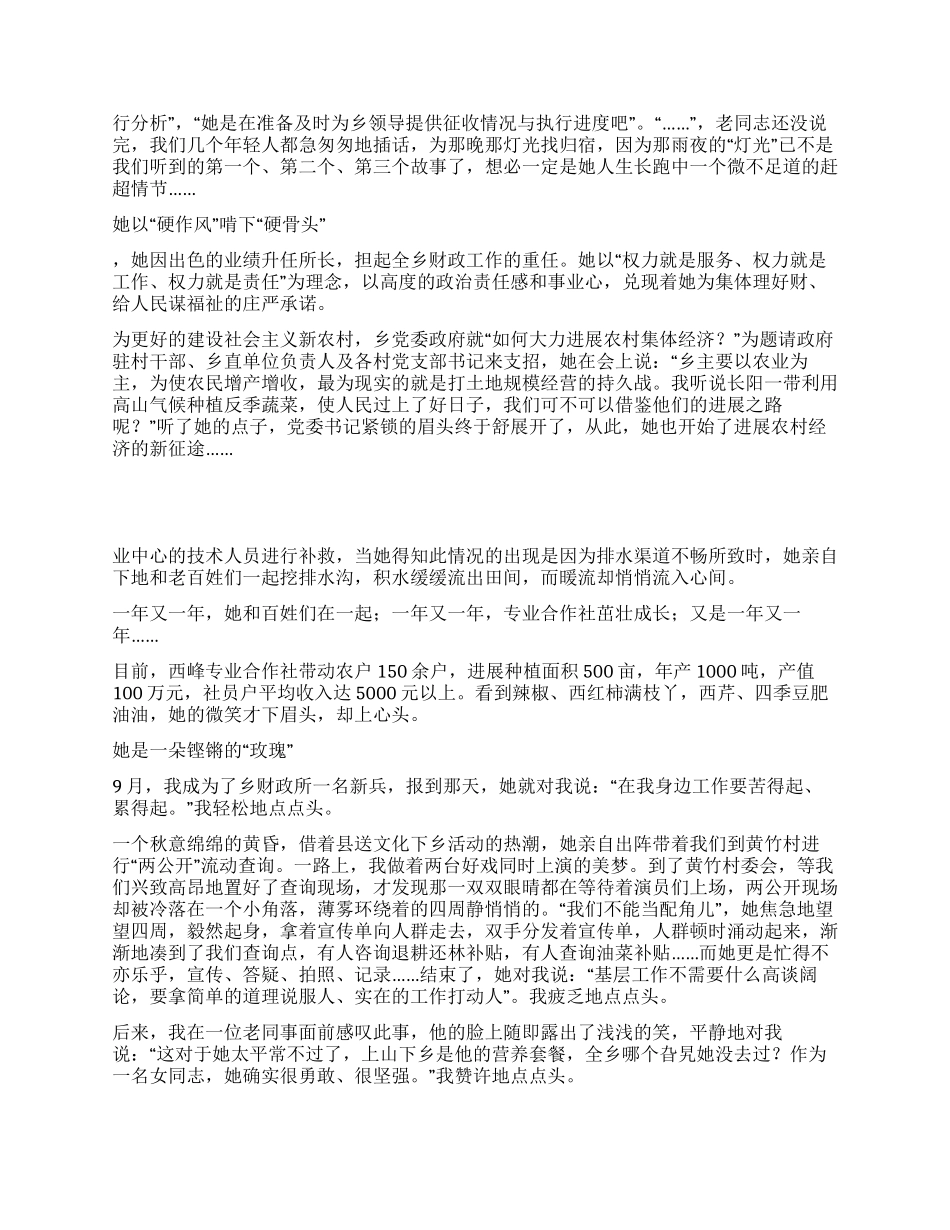 乡镇女财政所长先进事迹_第2页