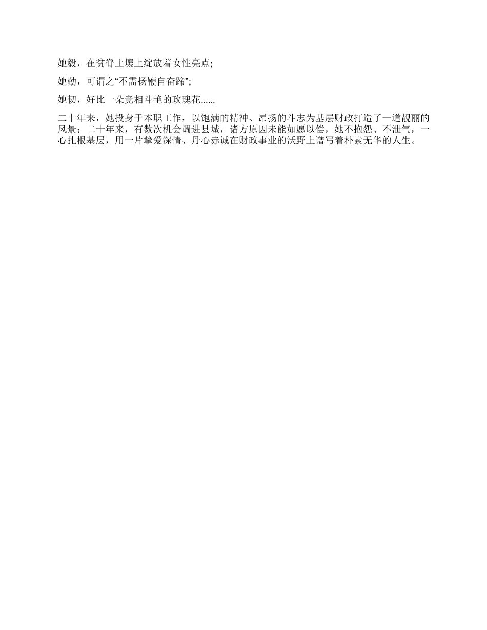 乡镇女财政所长先进事迹_第3页