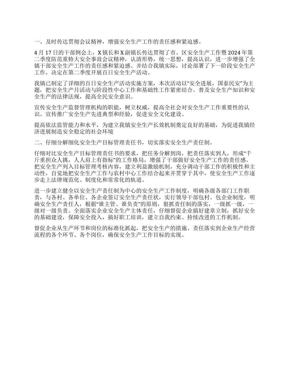 乡镇安全生产大检查情况汇报_第1页