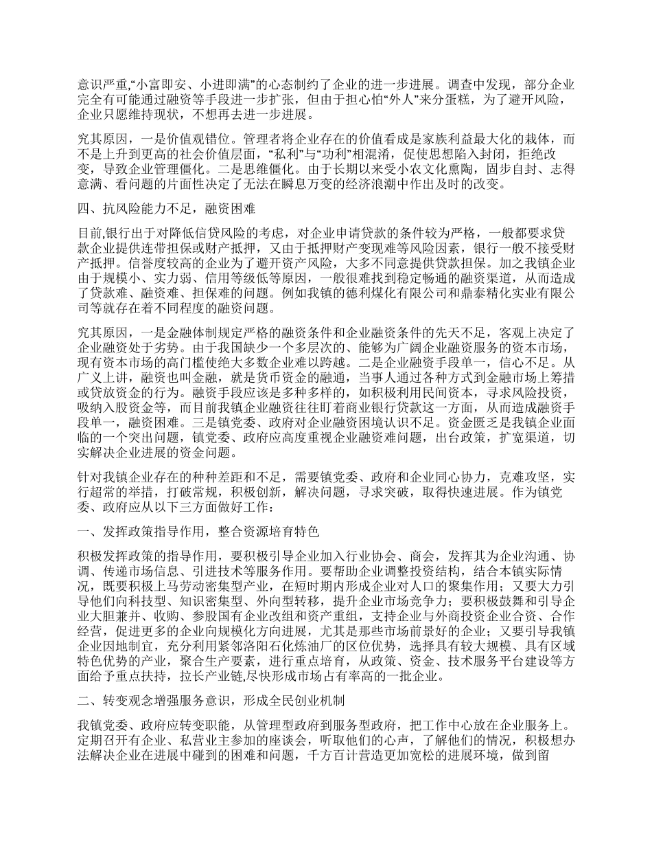 乡镇工业企业调研报告_第2页