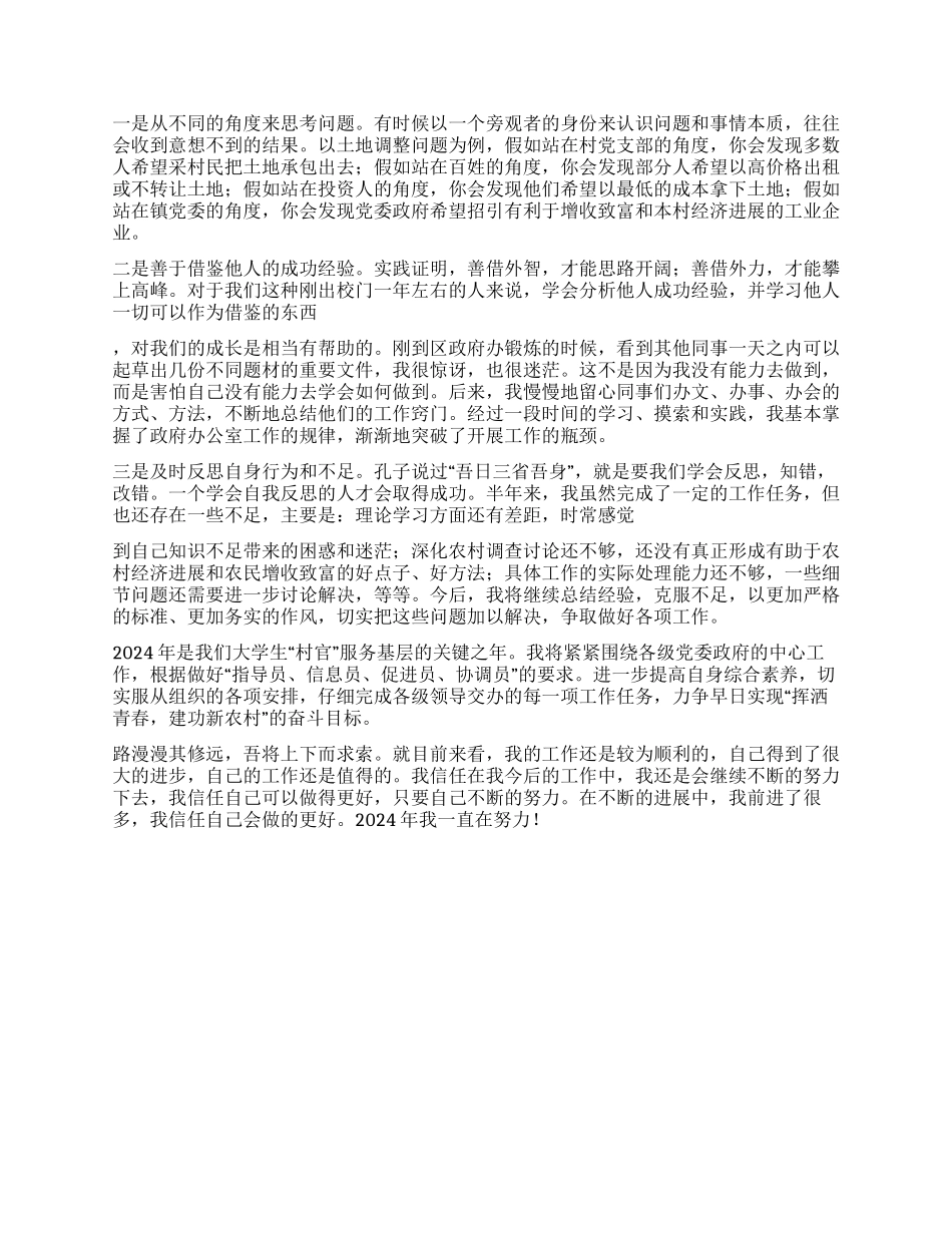 乡镇干部2024年上半年个人工作总结_第2页