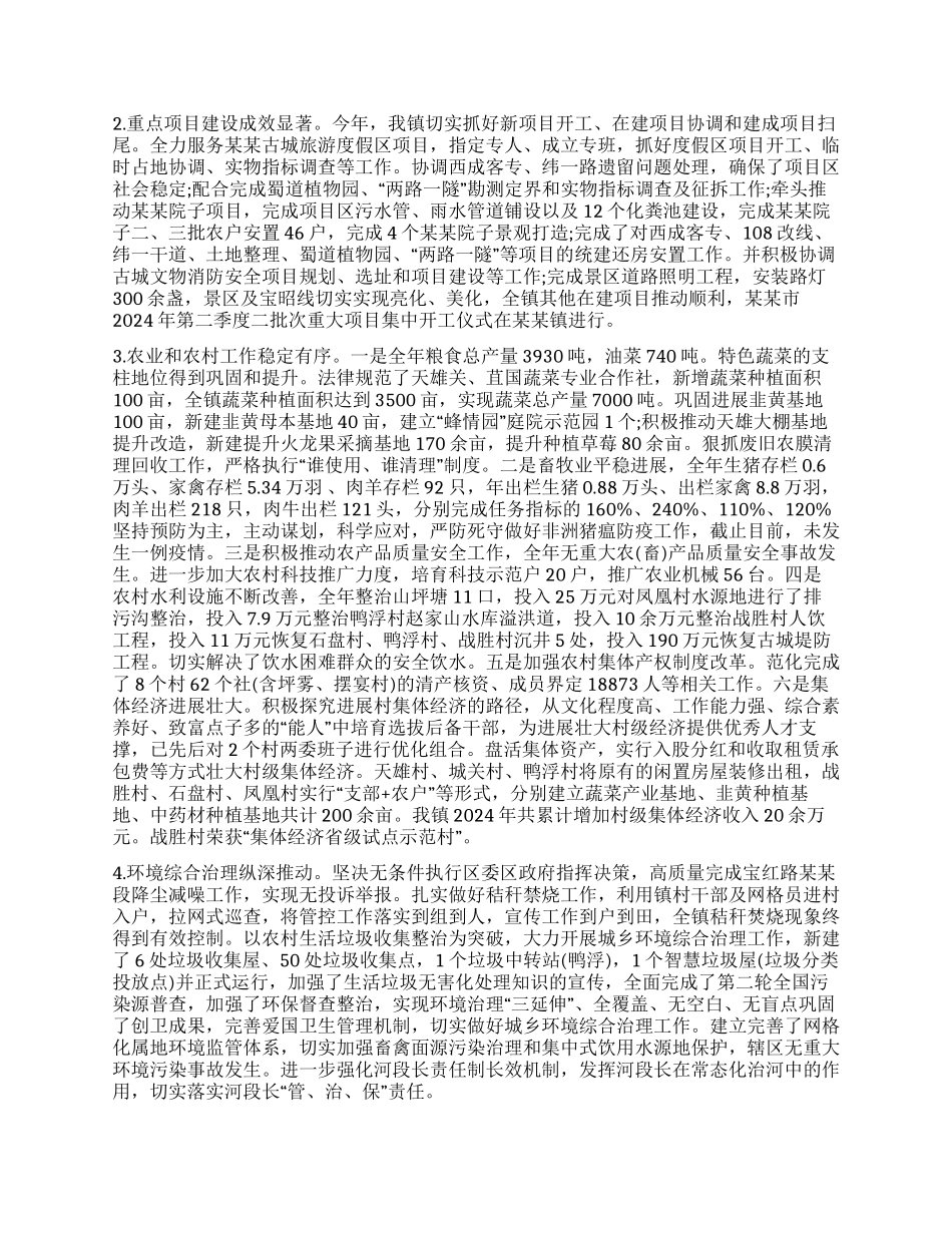 乡镇年工作总结及年工作安排_第2页