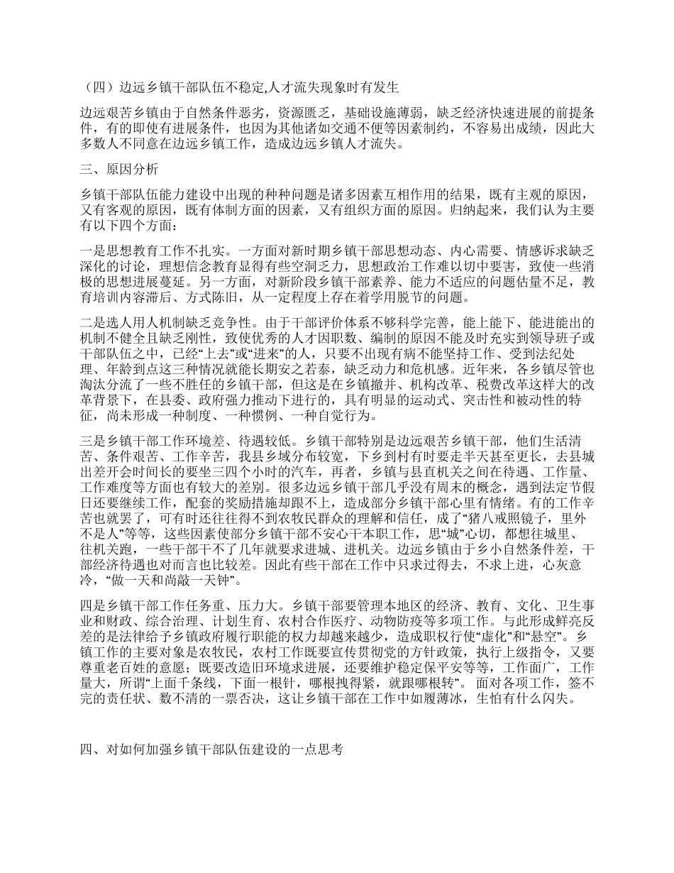 乡镇干部队伍建设现状思考_第3页
