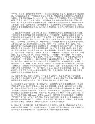 乡镇平安创建半年总结