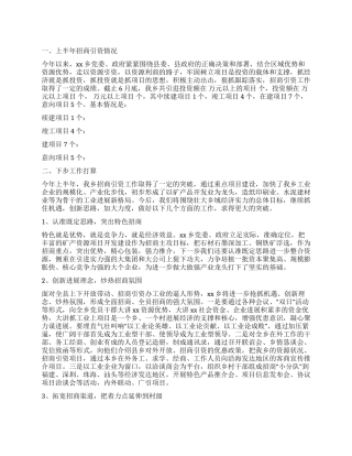 乡镇招商引资上半年工作总结及下半年工作打算