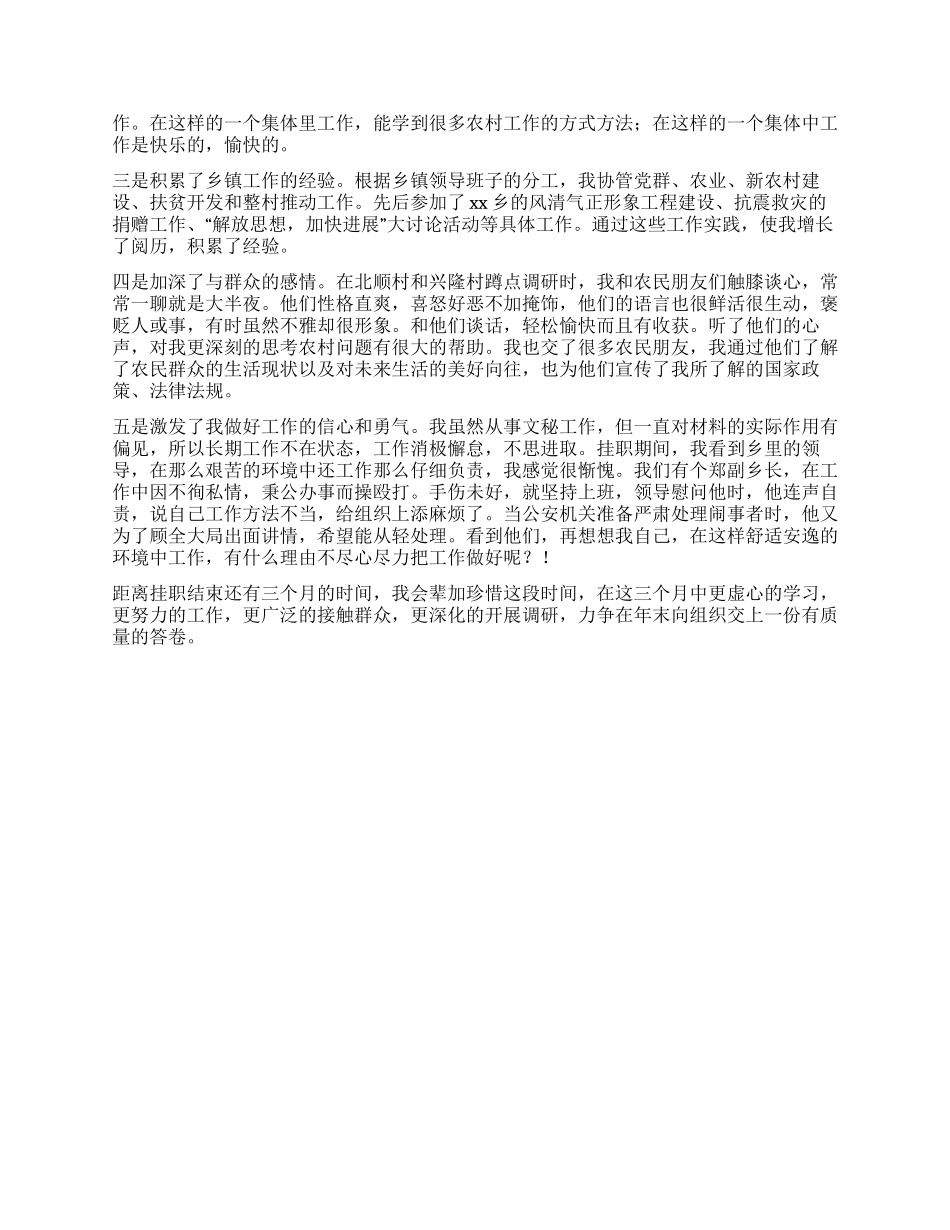乡镇挂职锻炼心得体会_第2页