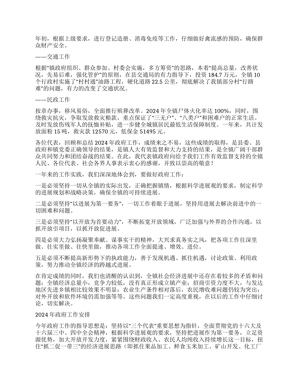 乡镇政府2024工作报告_第3页