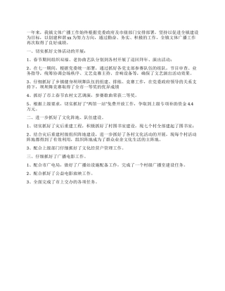 乡镇文体广播工作总结