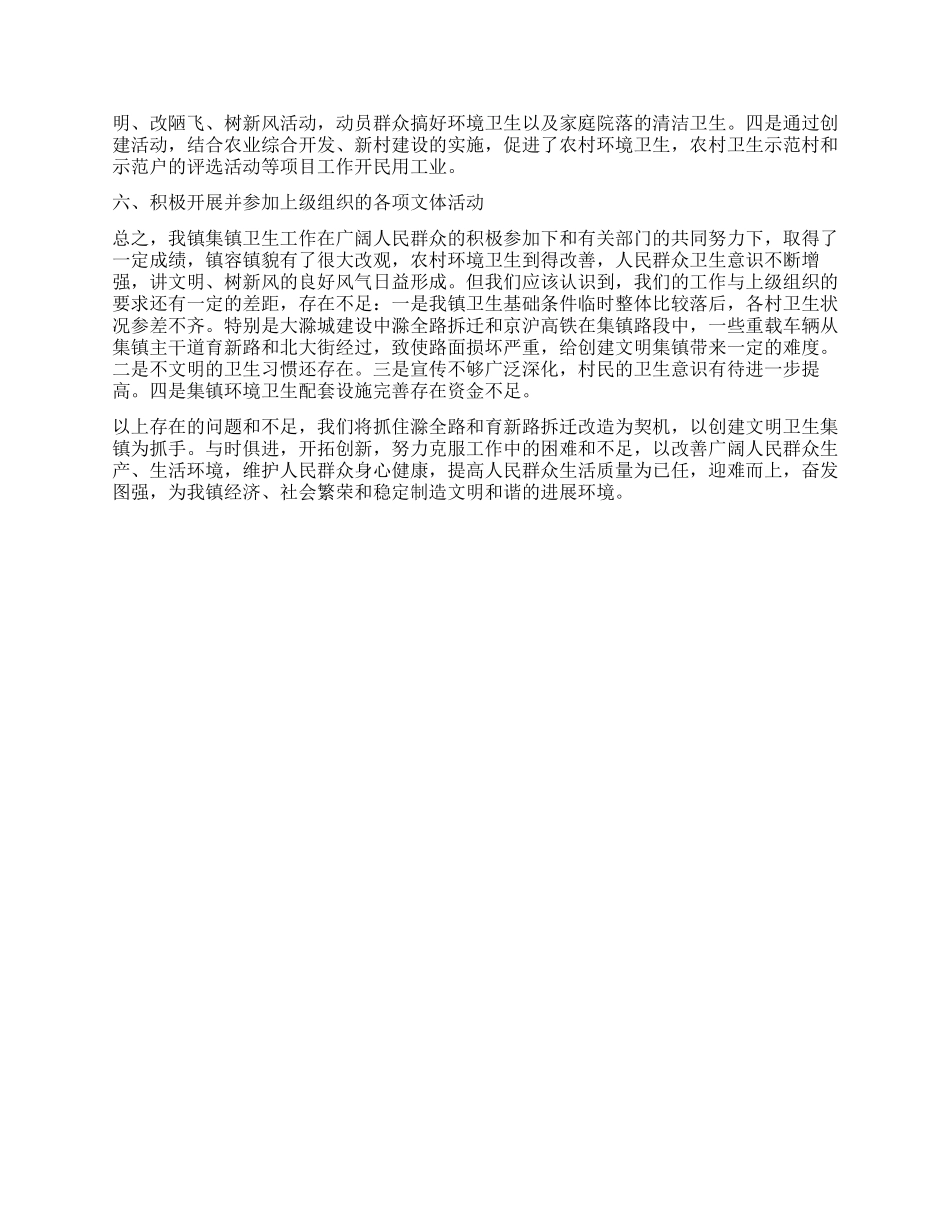 乡镇文明集镇创建工作总结_第2页