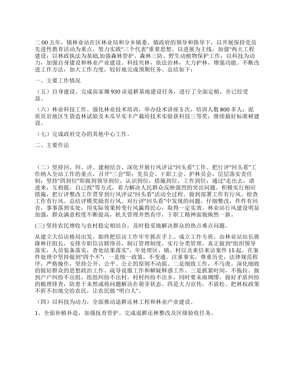 乡镇林业站2024年工作总结_第1页