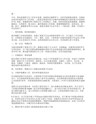 乡镇爱国卫生年终工作总结大全