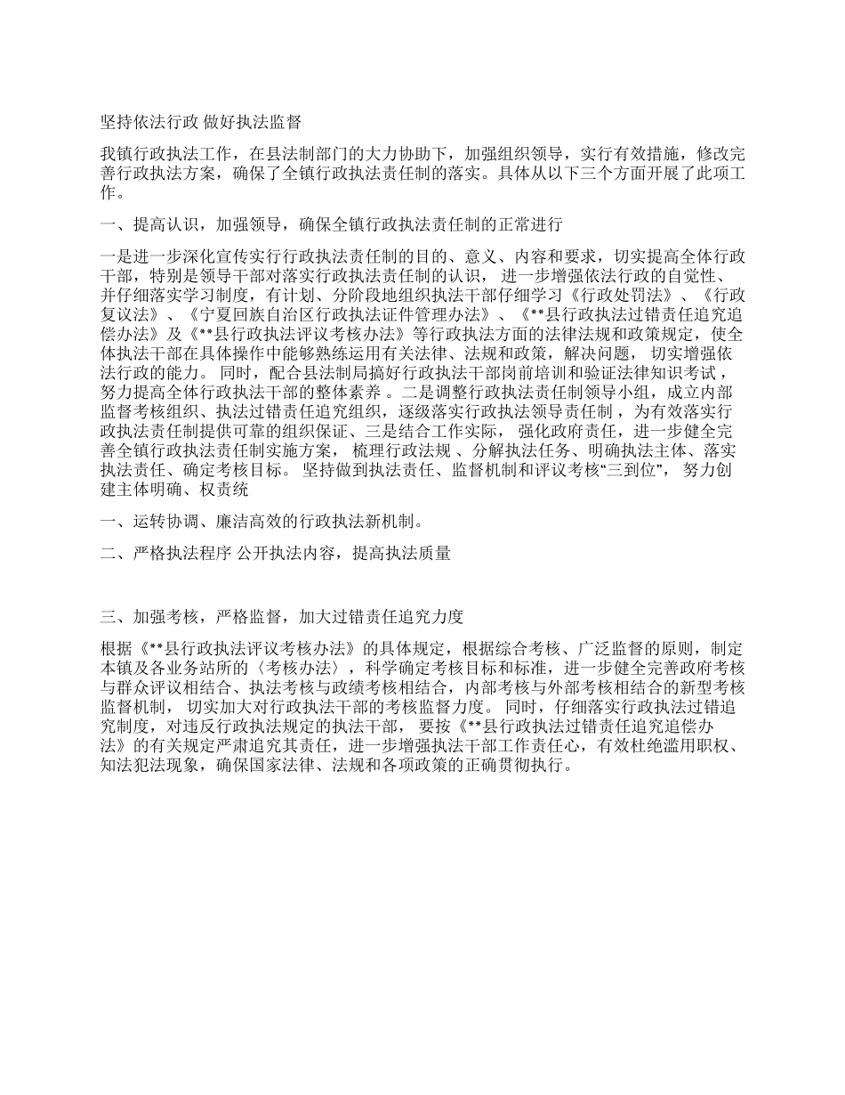 乡镇行政执法工作总结_第1页