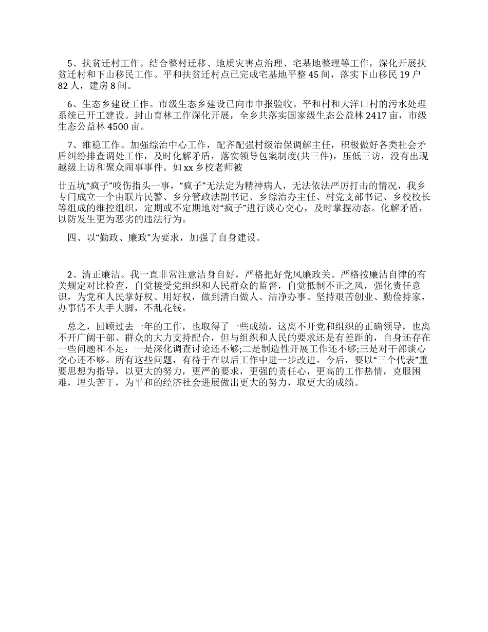 乡镇负责人2024年述职述廉报告_第3页