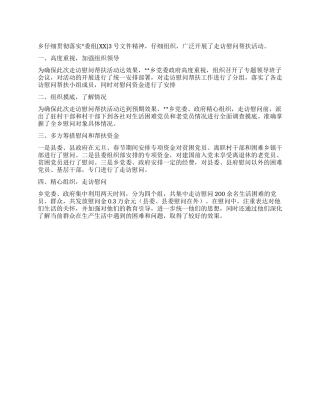 乡镇走访慰问帮扶活动总结
