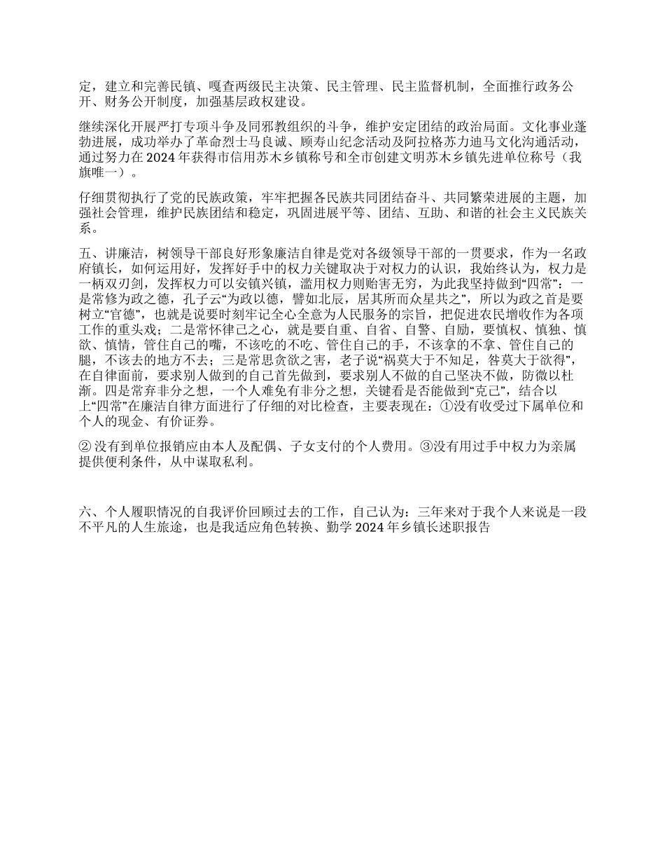 乡镇长述职报告_第2页