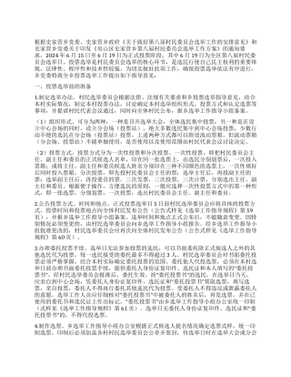 乡镇领导投票选举工作活动意见