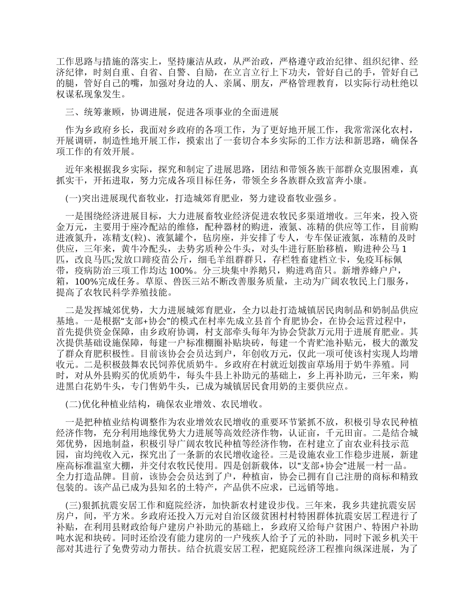 乡长年终述职述廉报告_第2页