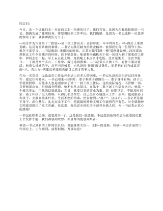 书记在欢送挂职干部会议上的致辞