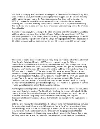 了解中国的崛起演讲稿