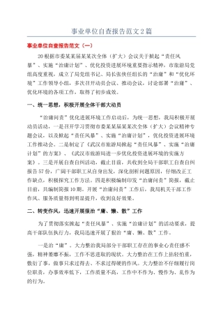 事业单位自查报告范文2篇