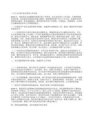 二○○五年度处共青团工作总结