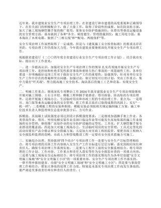 二○○四年度某市建筑业安全生产专项治理工作计划