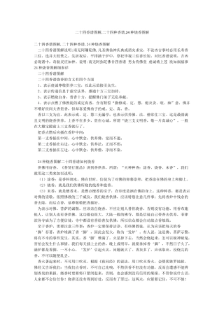 二十四香谱图解二十四种香谱24种烧香图解