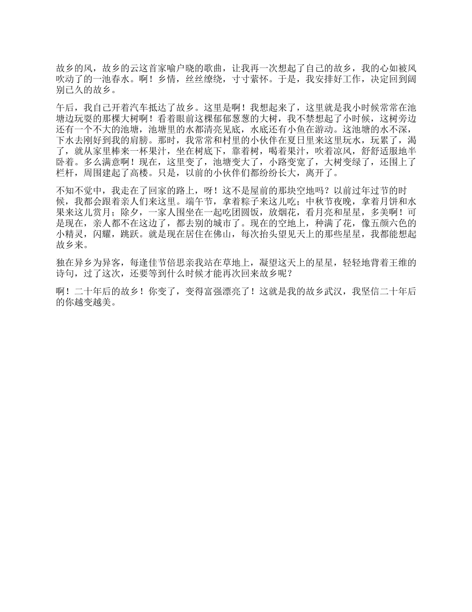 二十年后回故乡作文600字_第1页