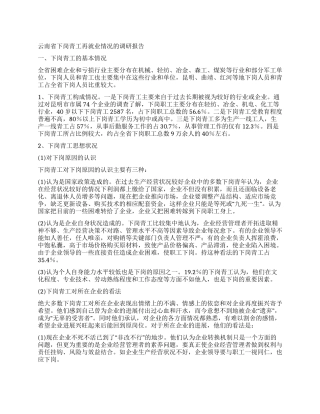 云南省下岗青工再就业情况的调研报告
