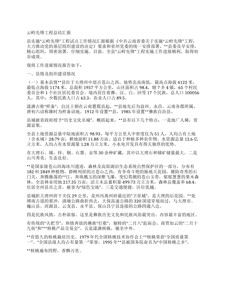 云岭先锋工程总结汇报_第1页