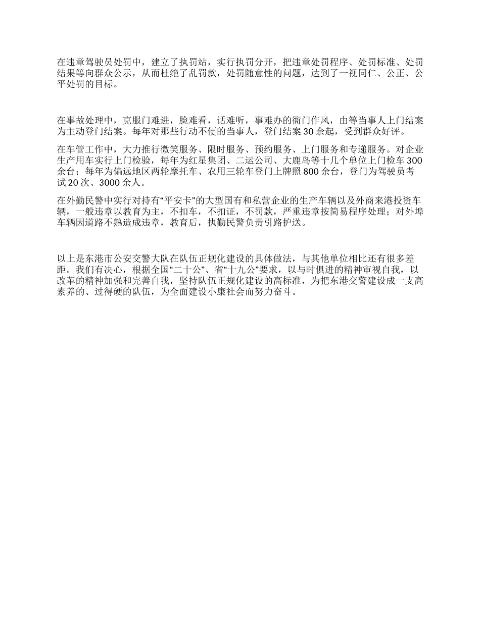 交警队伍正规化建设经验材料_第3页