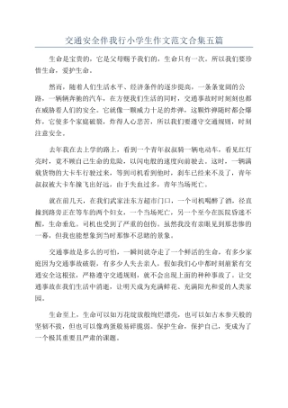 交通安全伴我行小学生作文范文合集五篇