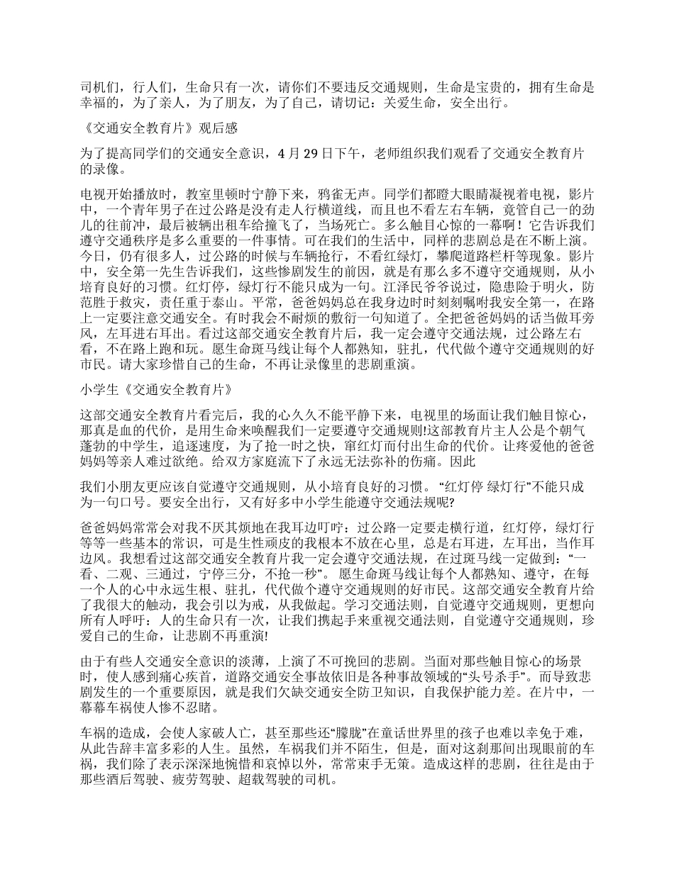 交通安全教育片观后感_第2页